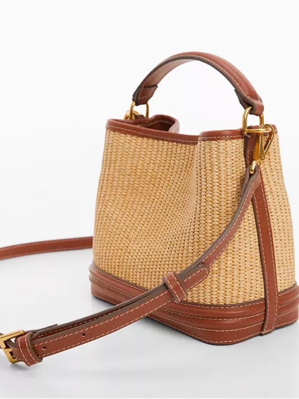 MNG Mango Raffia Crossbody Bag - Picture 3 of 15
